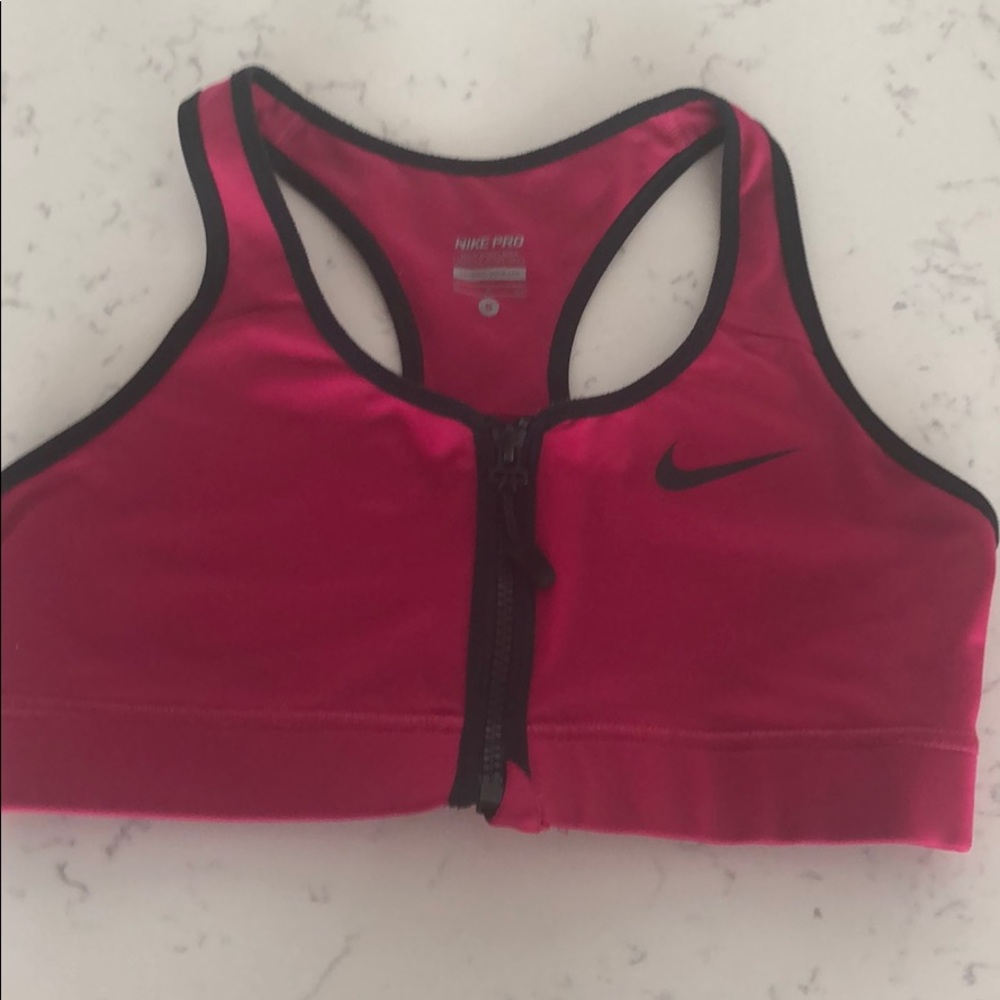 Nike Pro ZIP front workout top, size S